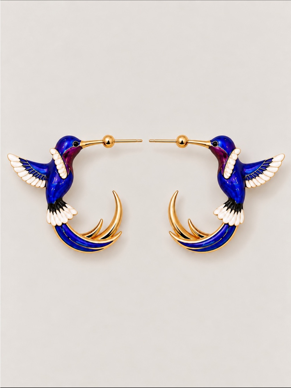 New! Blue Hummingbird Post Earrings NWOT